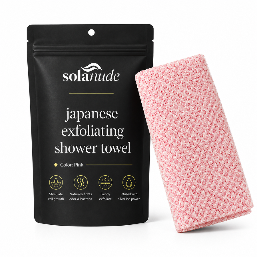 Solanude - antibakterinė eksfoliuojanti dušo šluostė